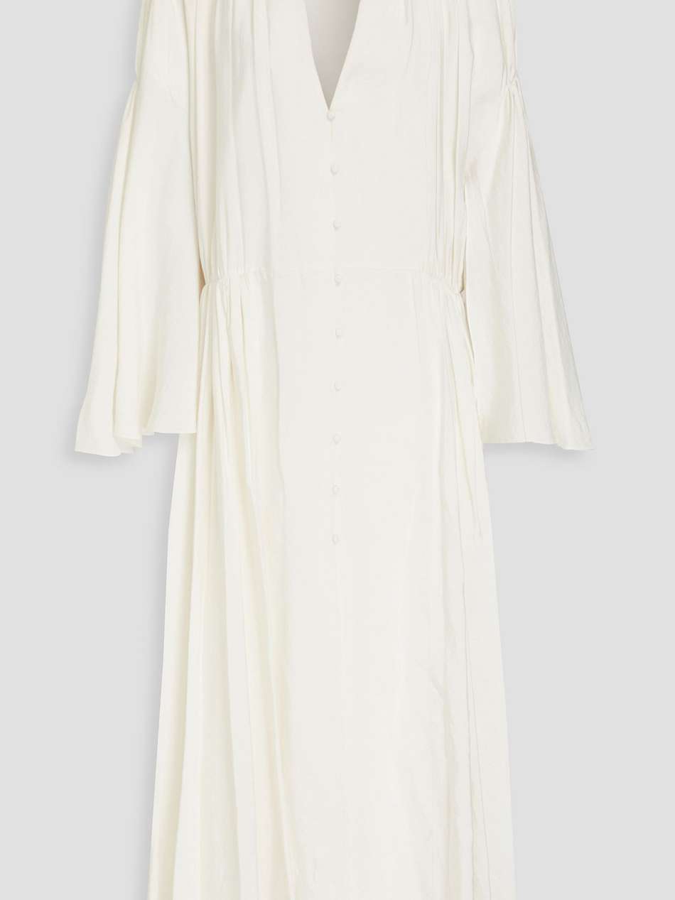 leif gathered twill maxi dress