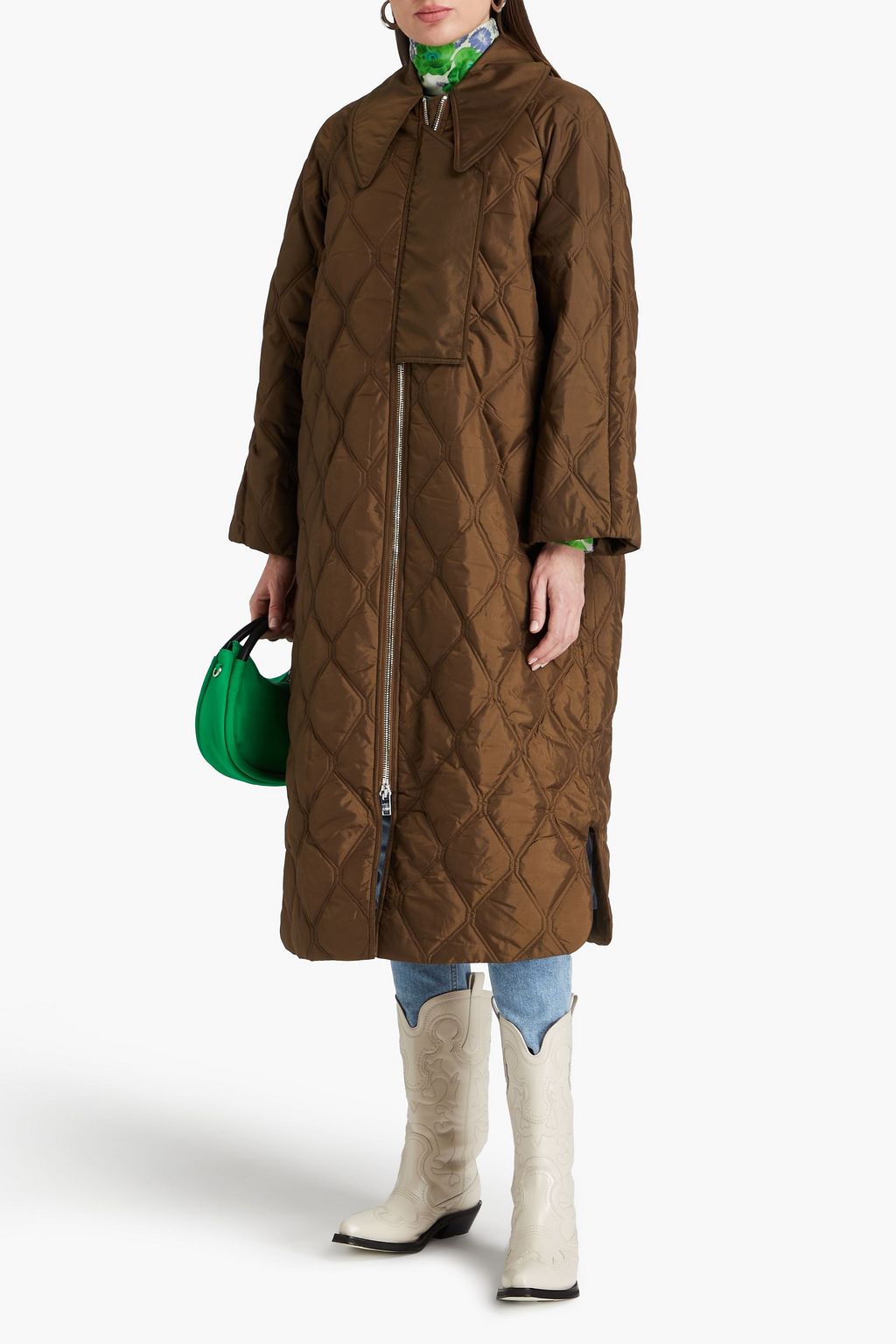 GANNI Quilted ripstop coat