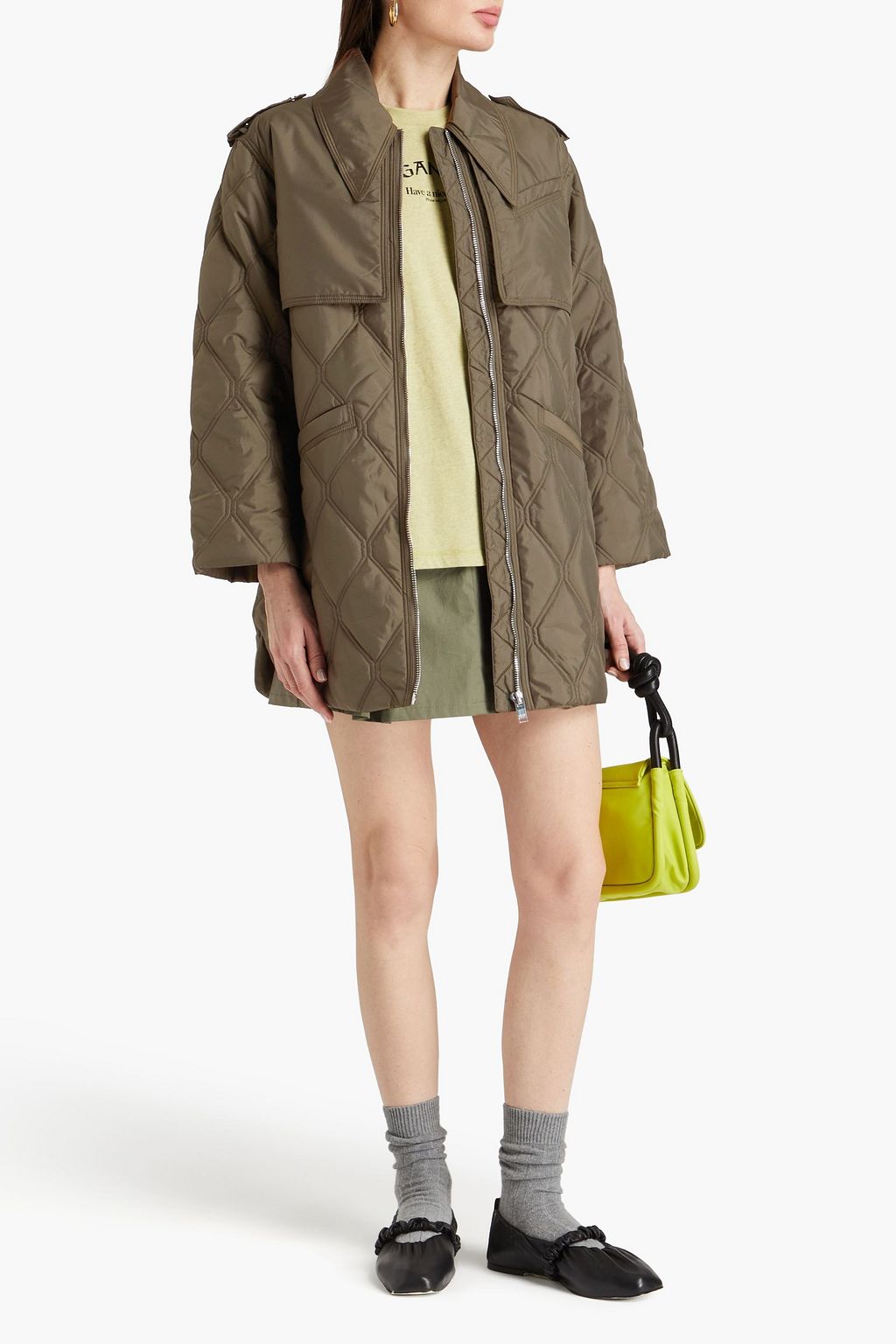 GANNI Quilted ripstop jacket