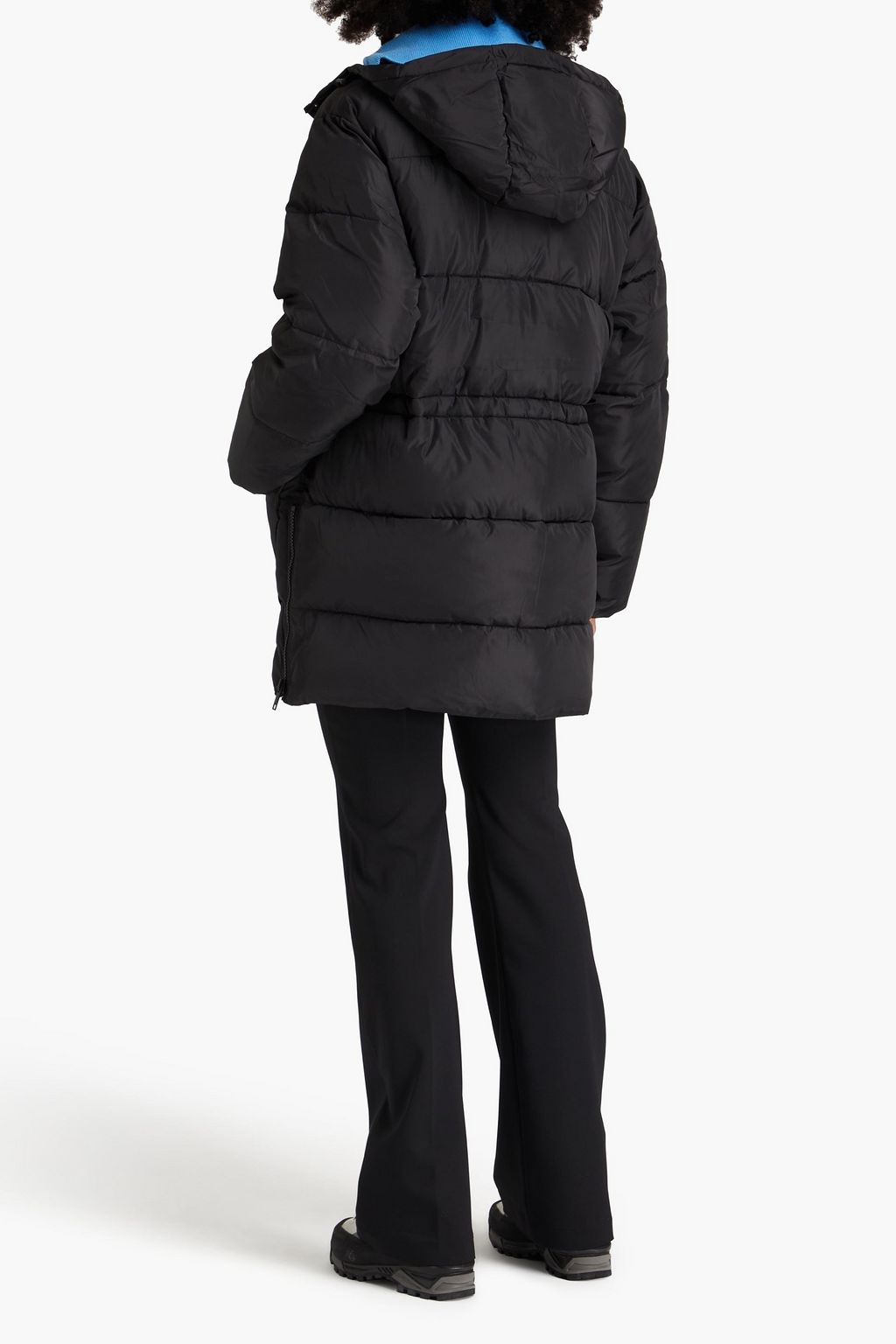 GANNI Quilted shell hooded coat