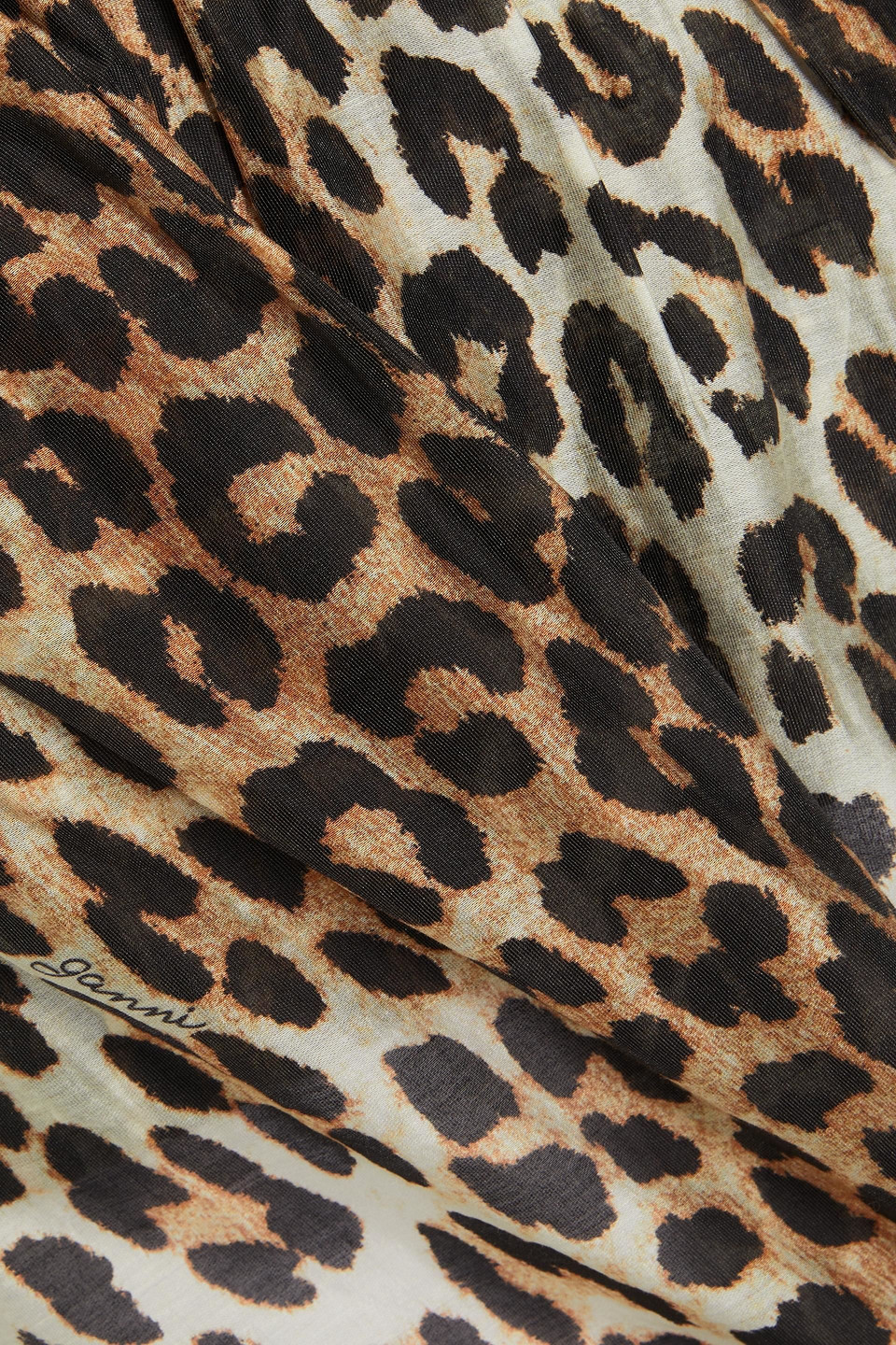 Ganni Leopard-print Tencel-blend Voile Midi Dress In Animal Print