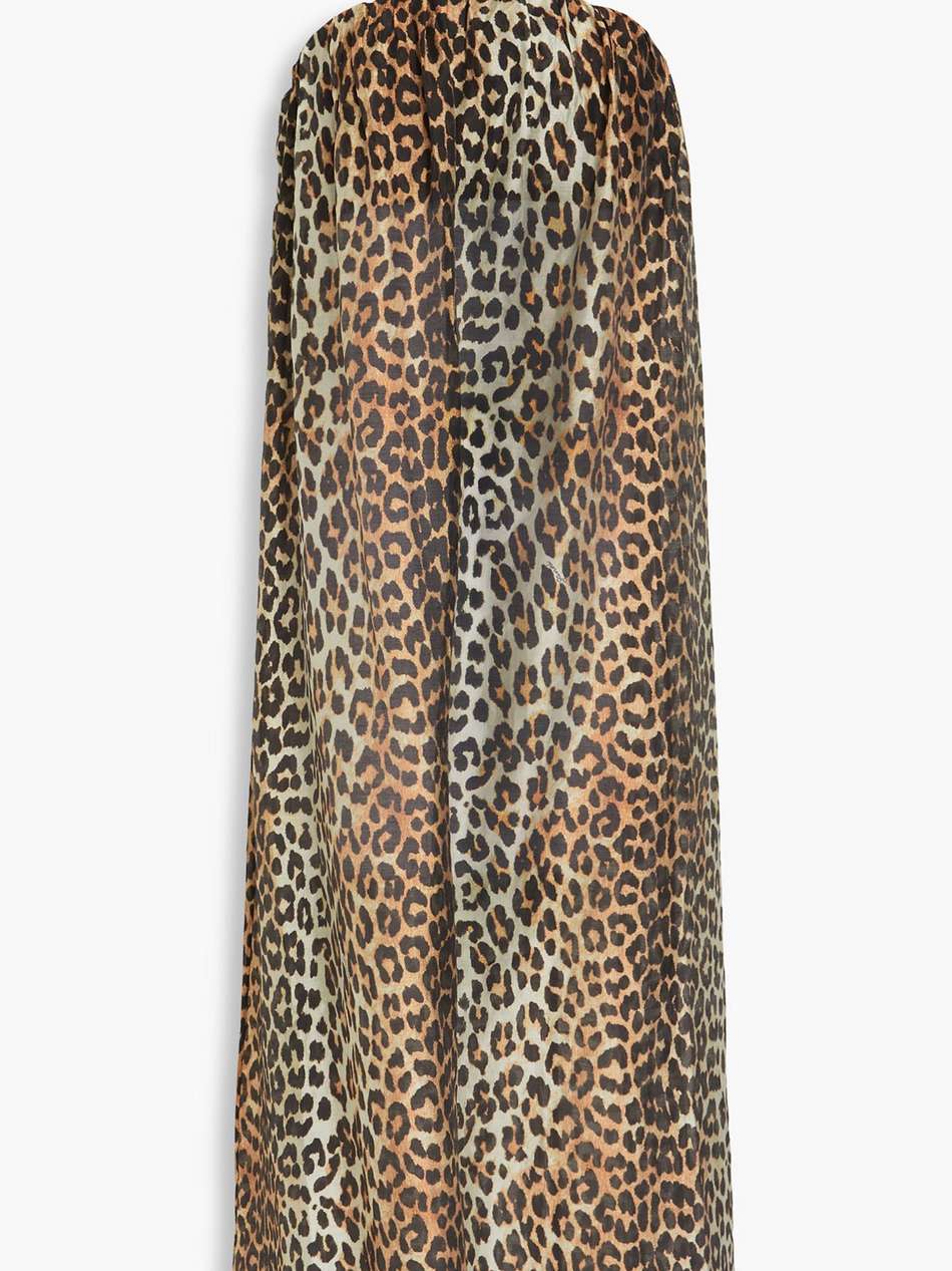 leopard-print tencel™-blend voile midi dress