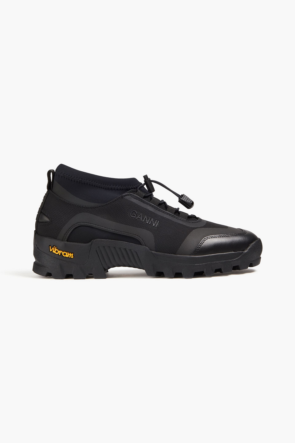 Shop Ganni Canvas And Neoprene Sneakers In Black