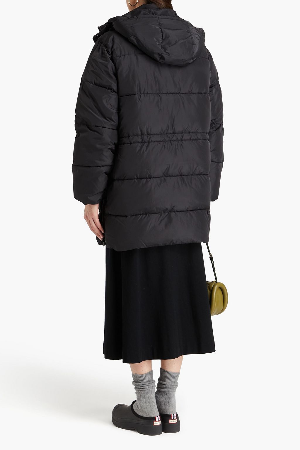 GANNI Appliquéd quilted shell hooded jacket