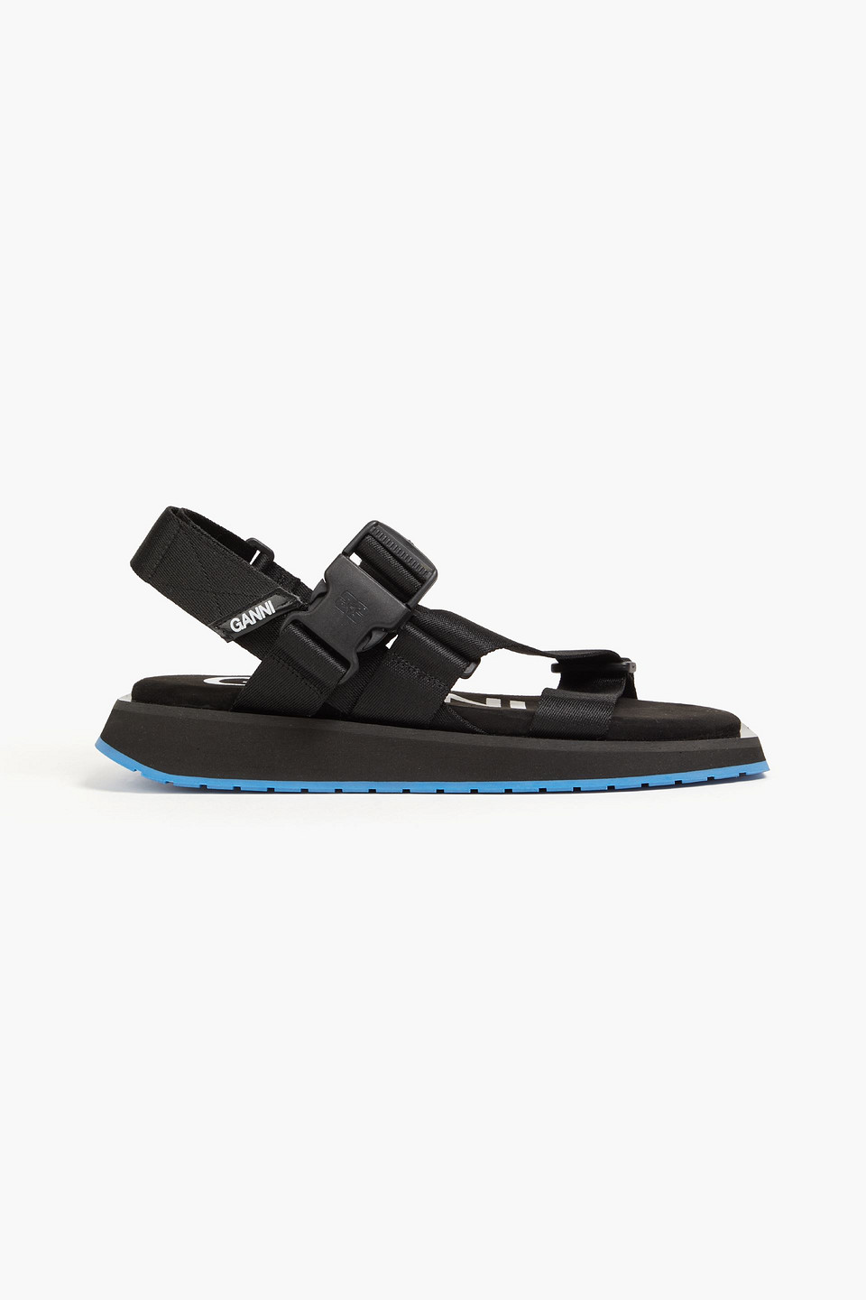 Ganni Grosgrain Sandals In Black