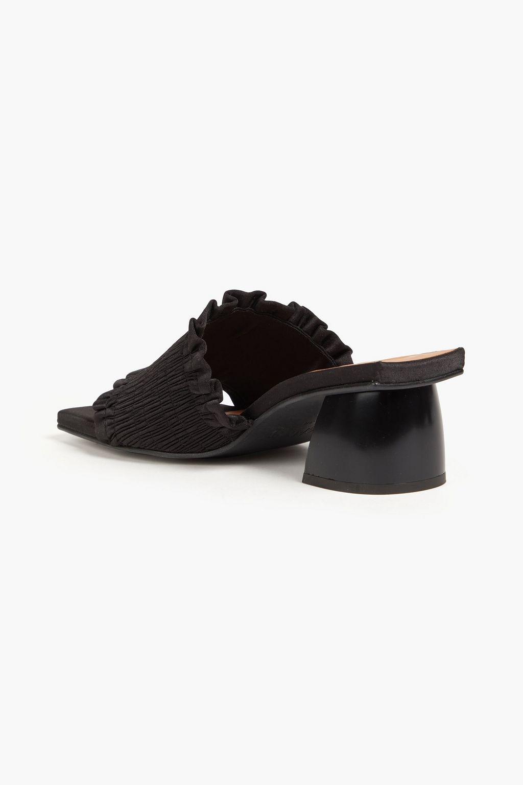 GANNI Shirred satin mules