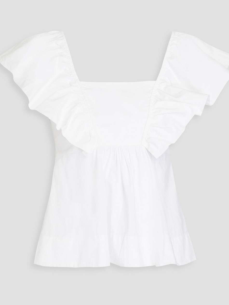 ruffled cotton-poplin top