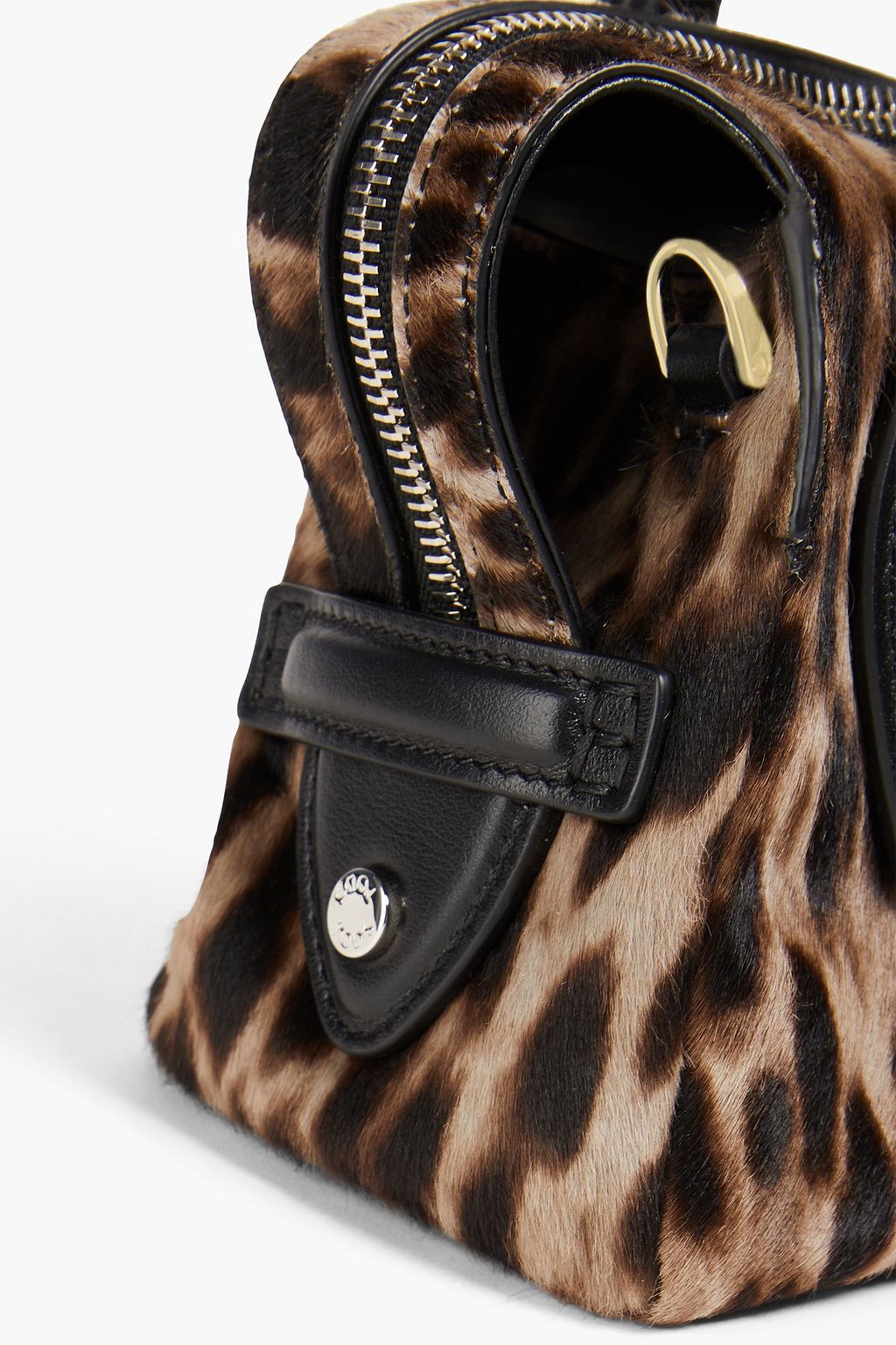 TOD'S Any Bauletto leopard-print calf hair and leather tote