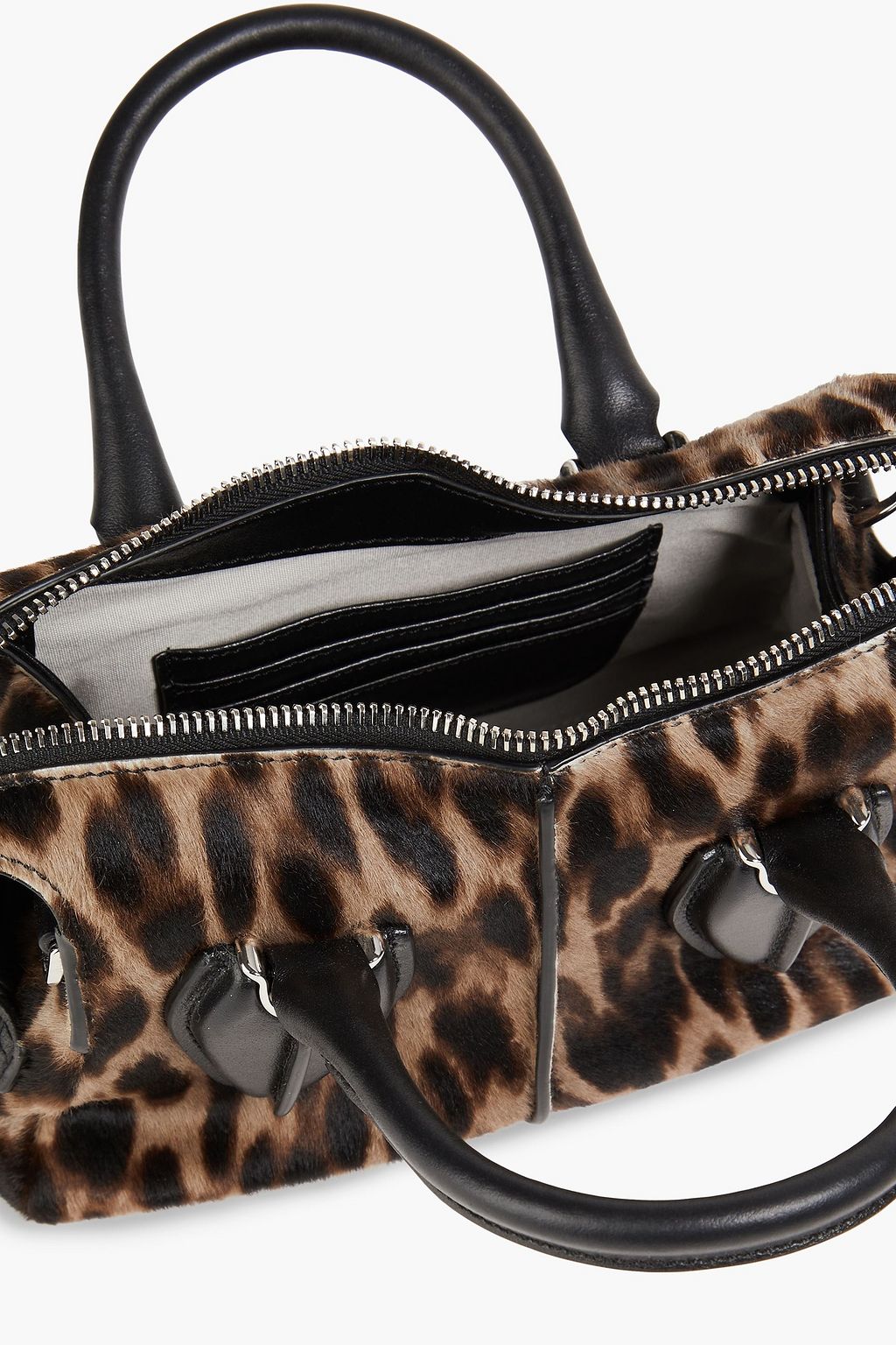 TOD'S Any Bauletto leopard-print calf hair and leather tote