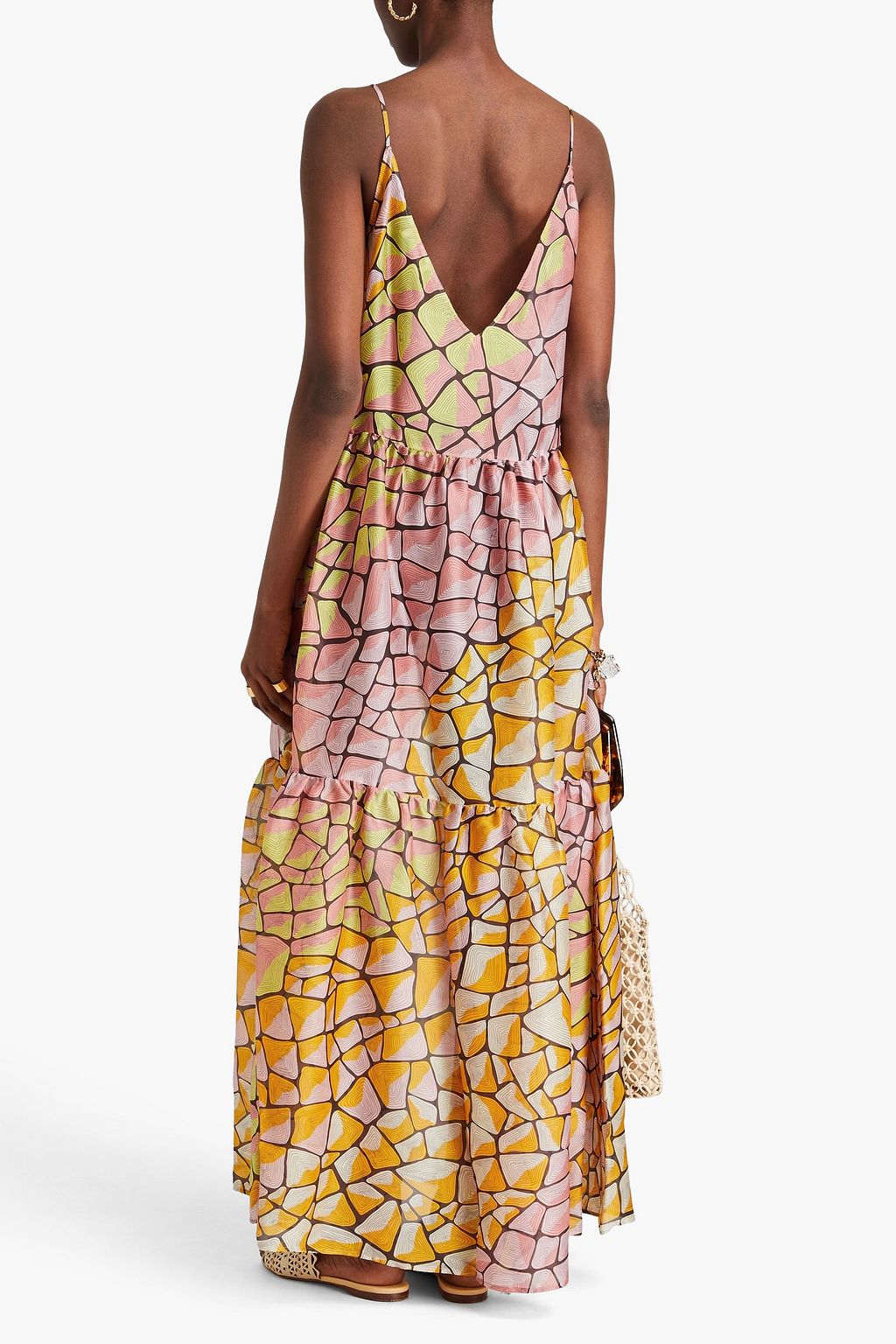 PUCCI Tiered printed silk-voile maxi dress
