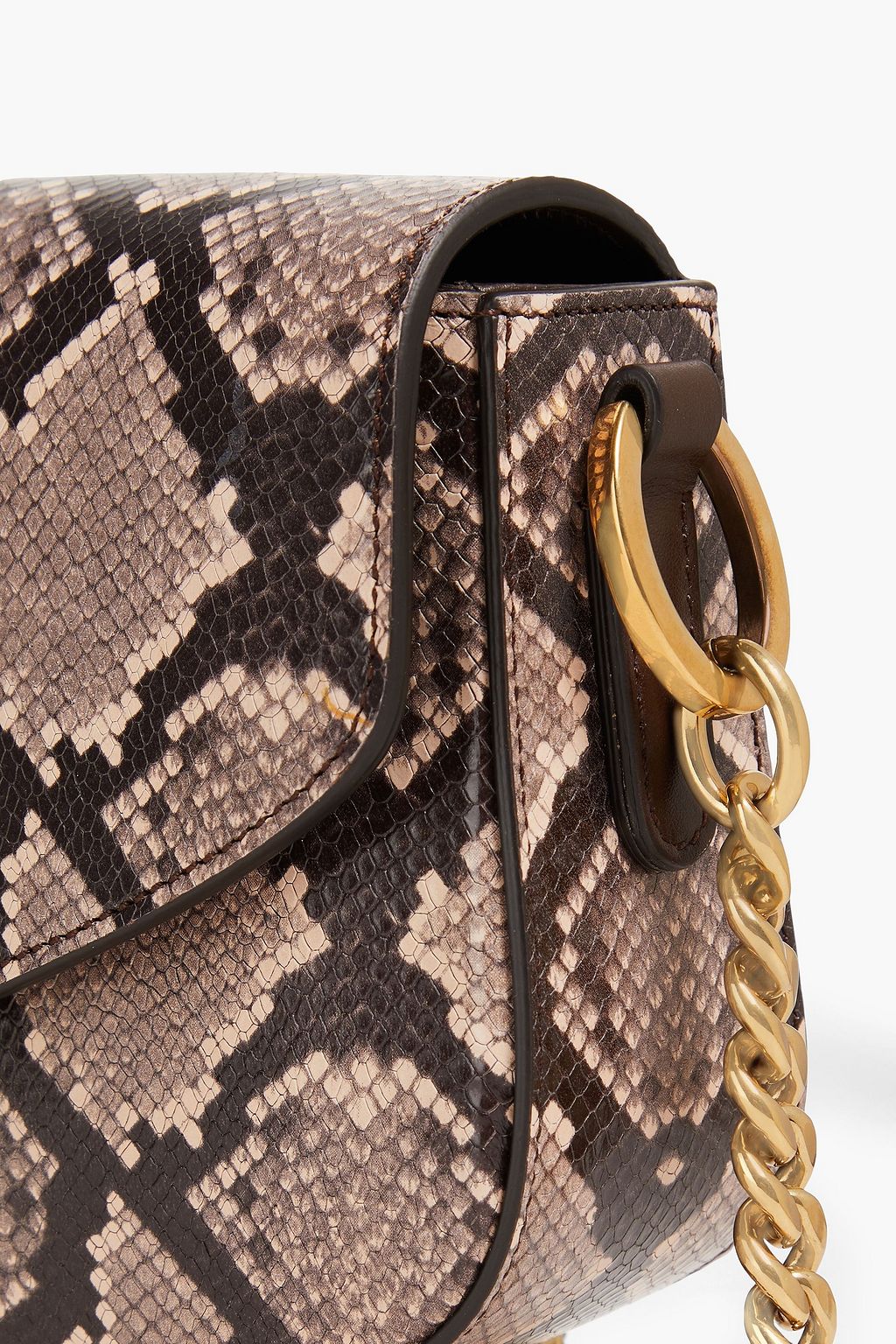 TOD'S Aoj Tracollina Demi-Lune snake-print leather cross-body bag