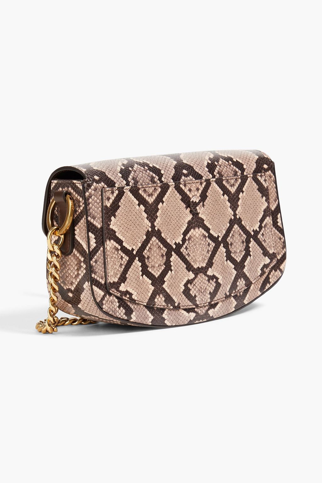 TOD'S Aoj Tracollina Demi-Lune snake-print leather cross-body bag