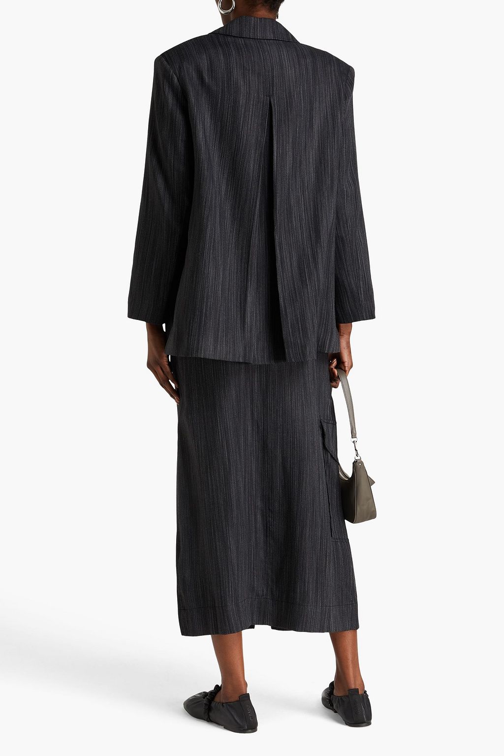 GANNI Midirock aus Twill mit Metallic-Effekt