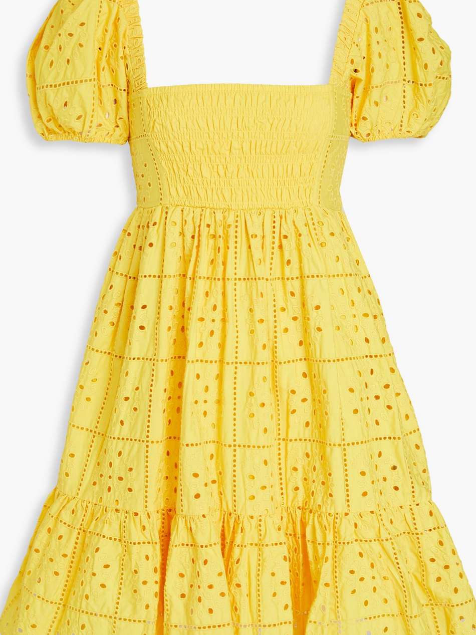 broderie anglaise cotton mini dress