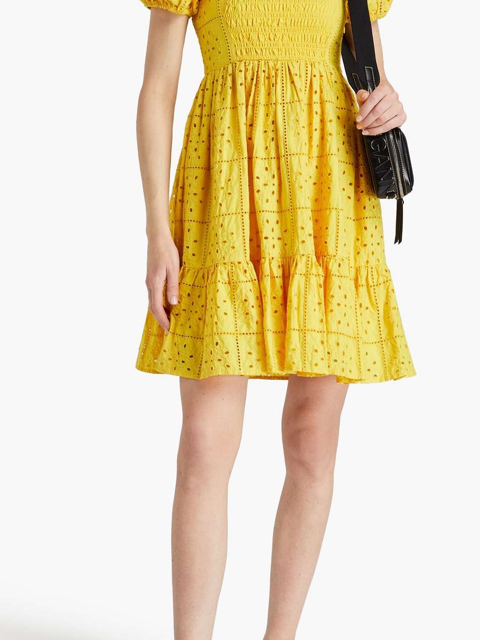 broderie anglaise cotton mini dress