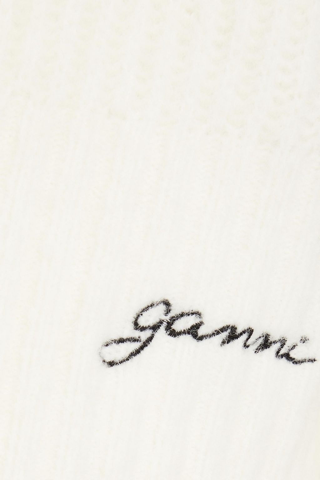 GANNI 콜드 숄더 리브 니트 스웨터