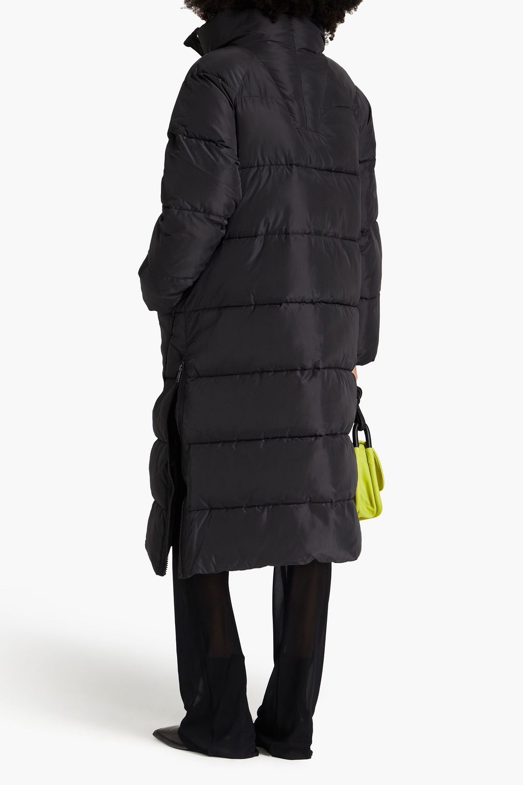 GANNI Quilted shell hooded coat