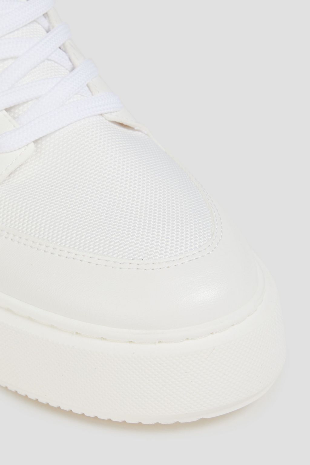 GANNI Two-tone canvas high-top sneakers