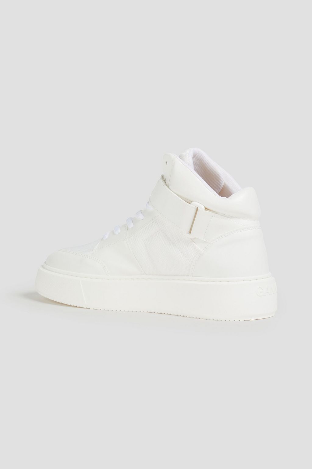 GANNI Two-tone canvas high-top sneakers