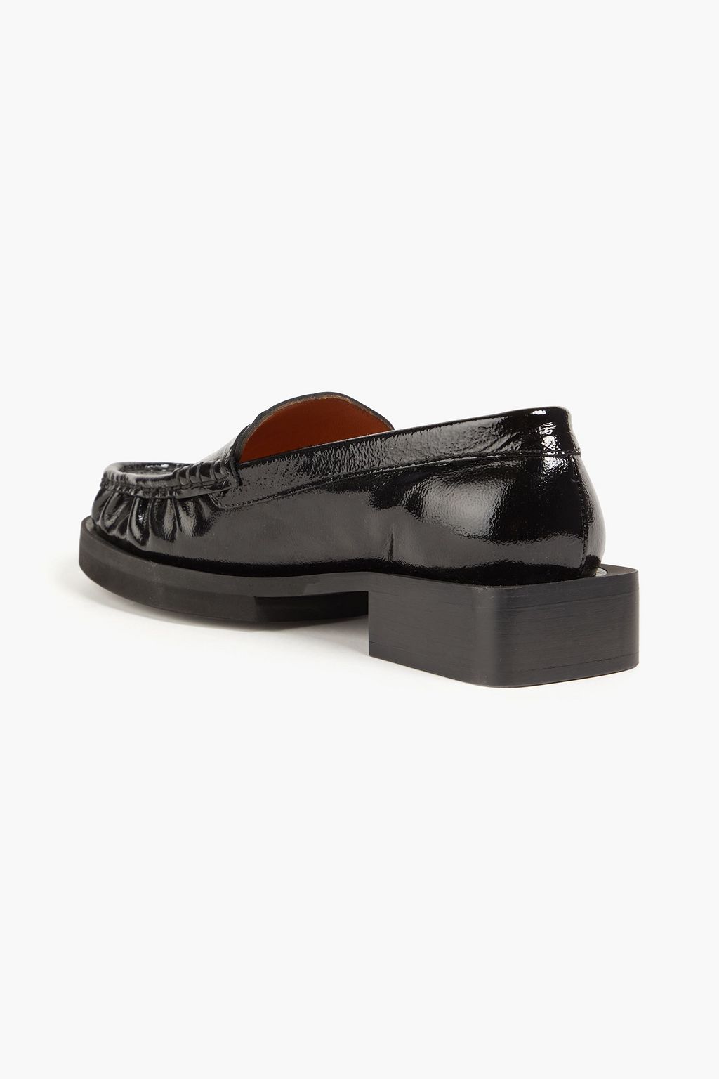 GANNI Embellished patent-leather loafers