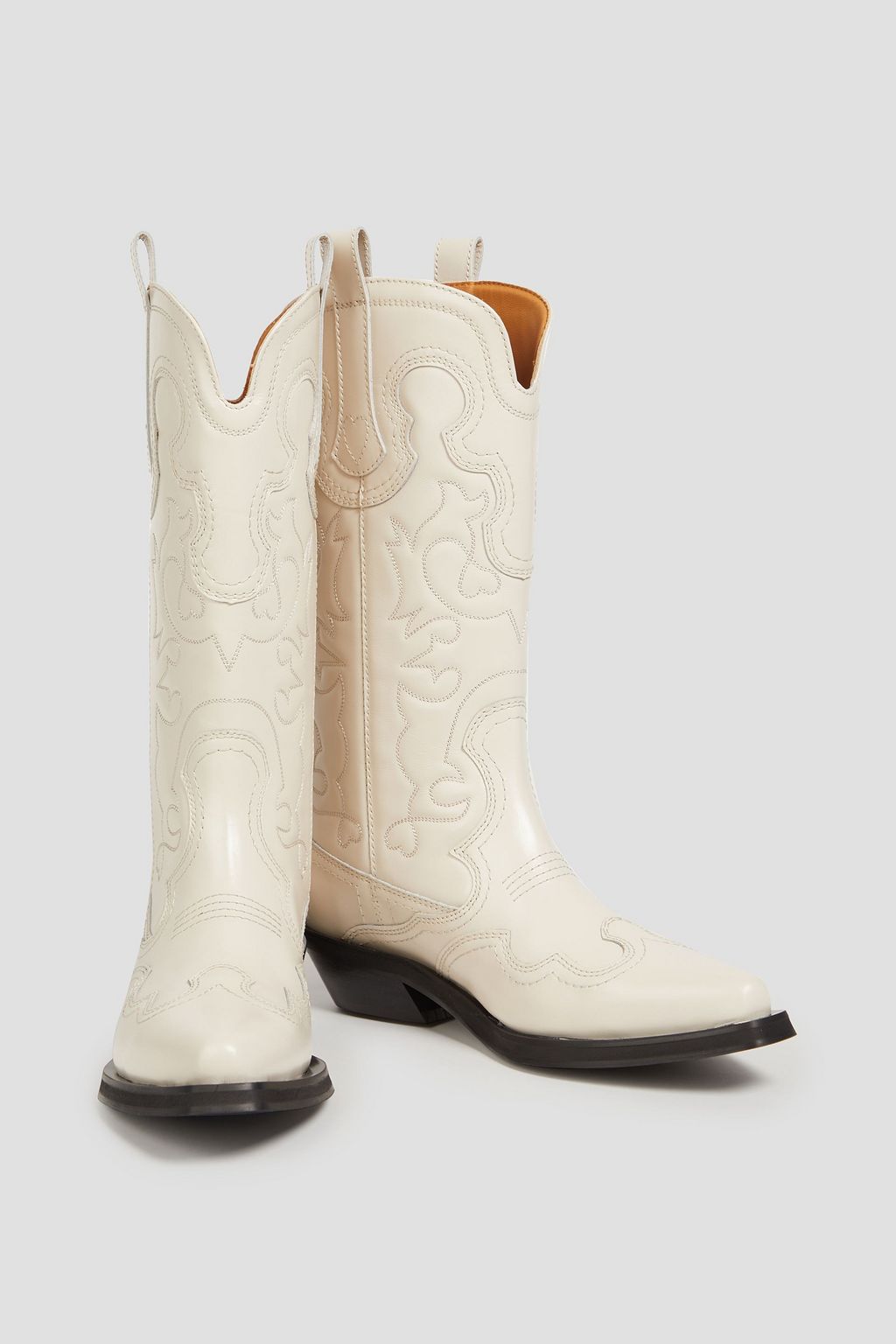 GANNI Leather cowboy boots