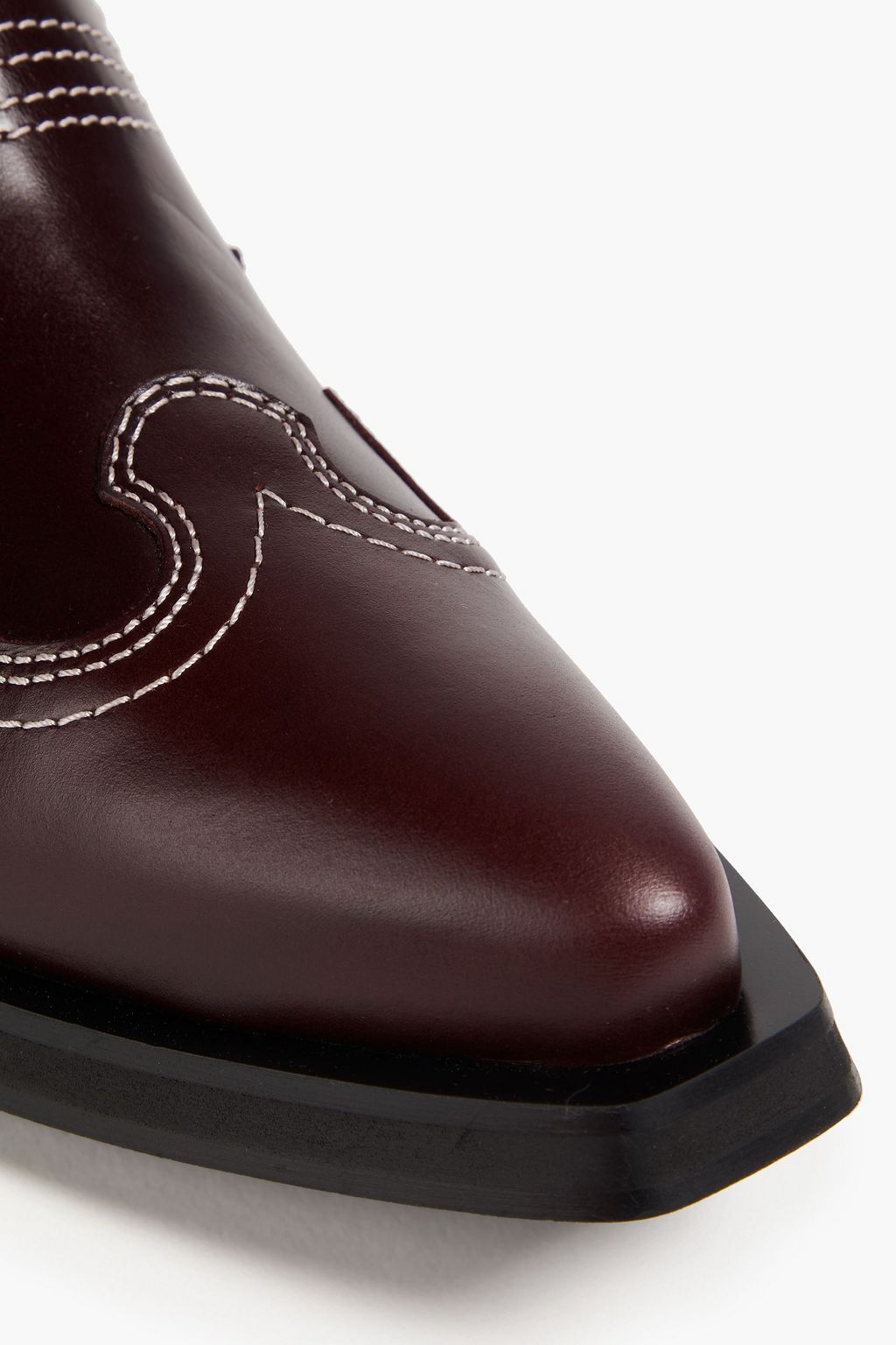 GANNI Embroidered leather western boots