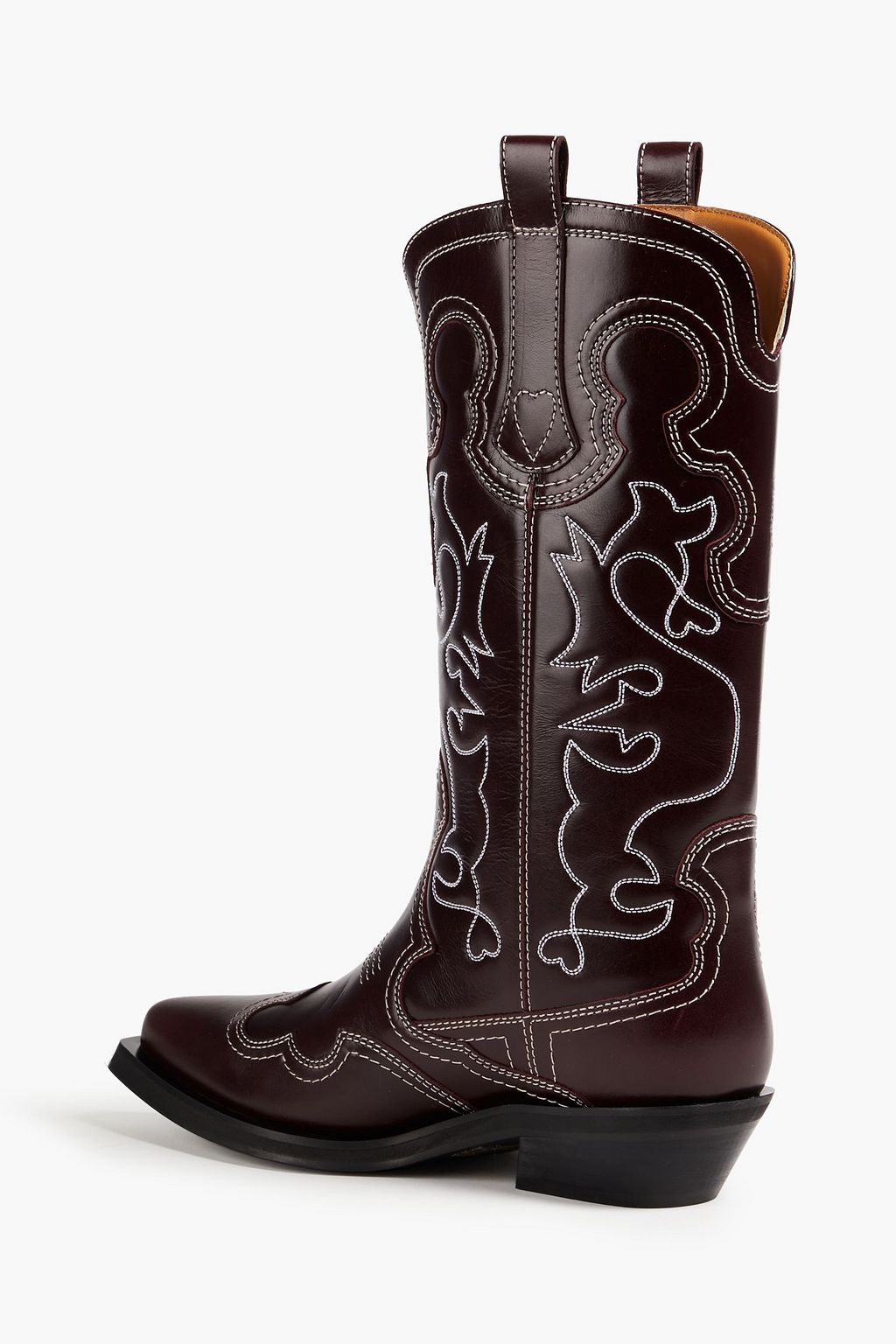 GANNI Embroidered leather western boots