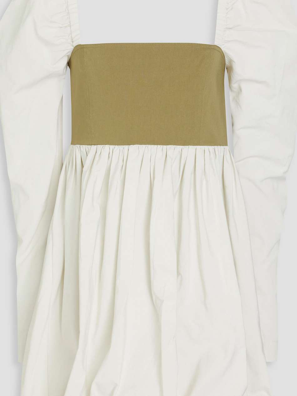 twill-paneled taffeta mini dress