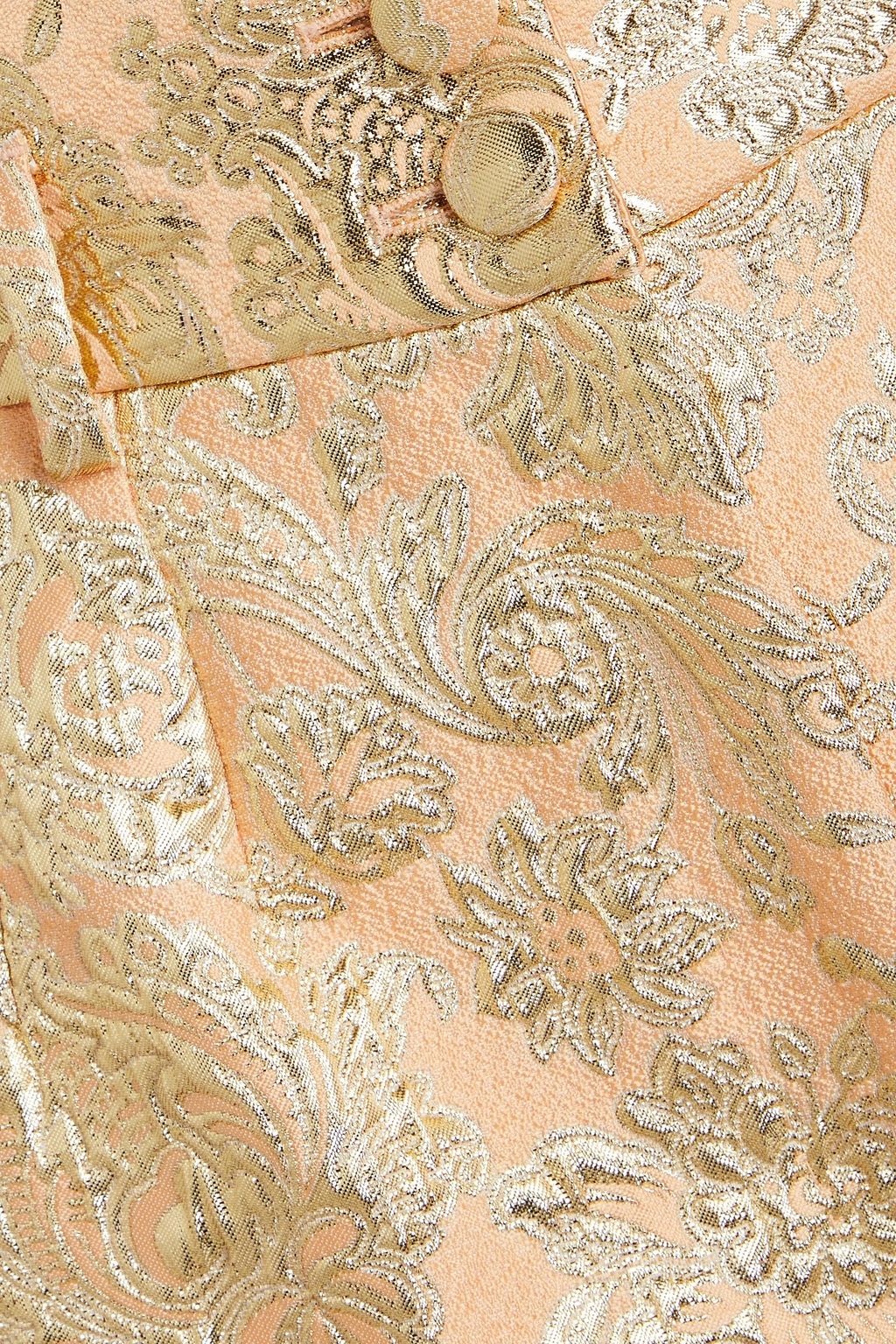 DOLCE&GABBANA Cropped metallic brocade wide-leg pants