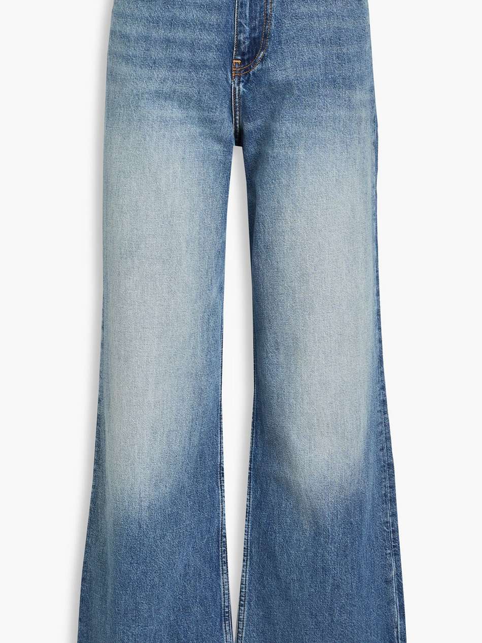 faded high-rise wide-leg jeans