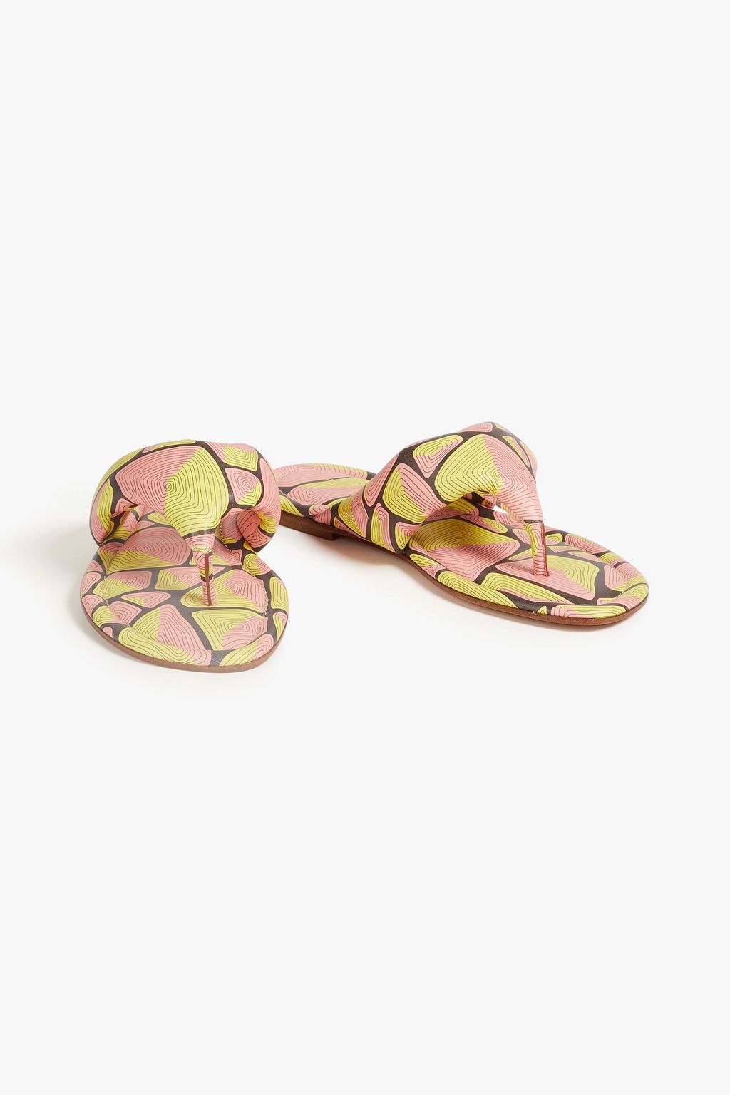 PUCCI 프린트 패딩 가죽 샌들