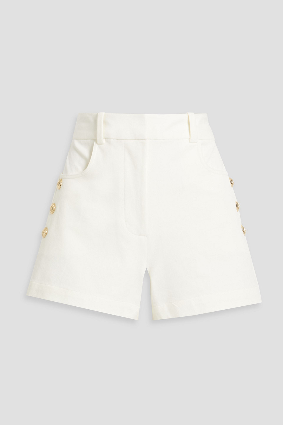 Derek Lam 10 Crosby Elliot Cotton-blend Twill Shorts In Off-white