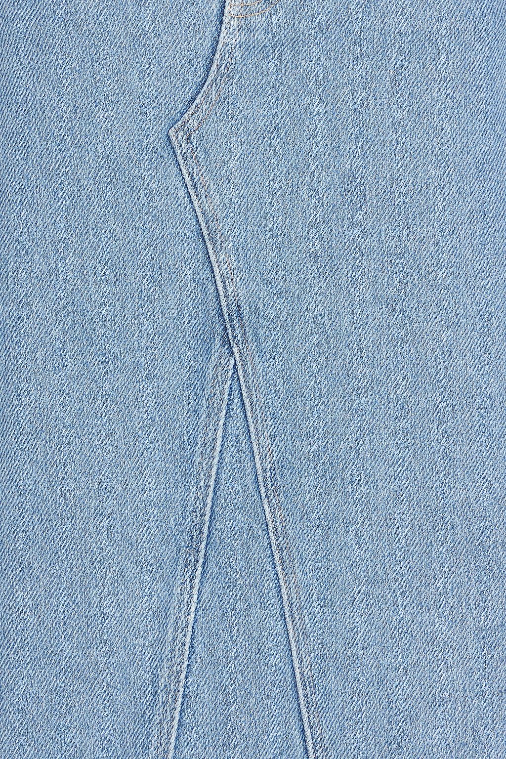 GANNI Frayed denim skirt