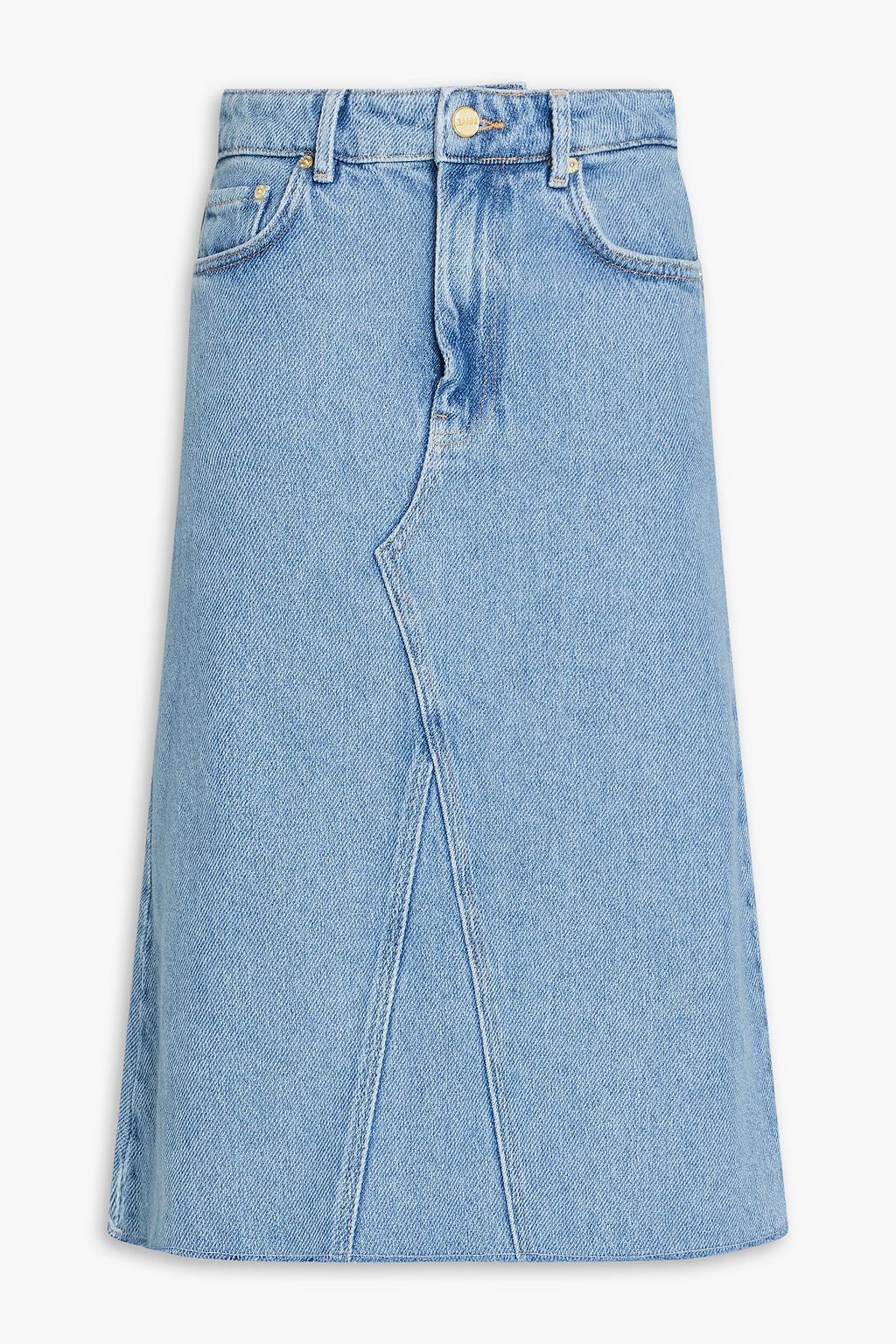 GANNI Frayed denim skirt | THE OUTNET