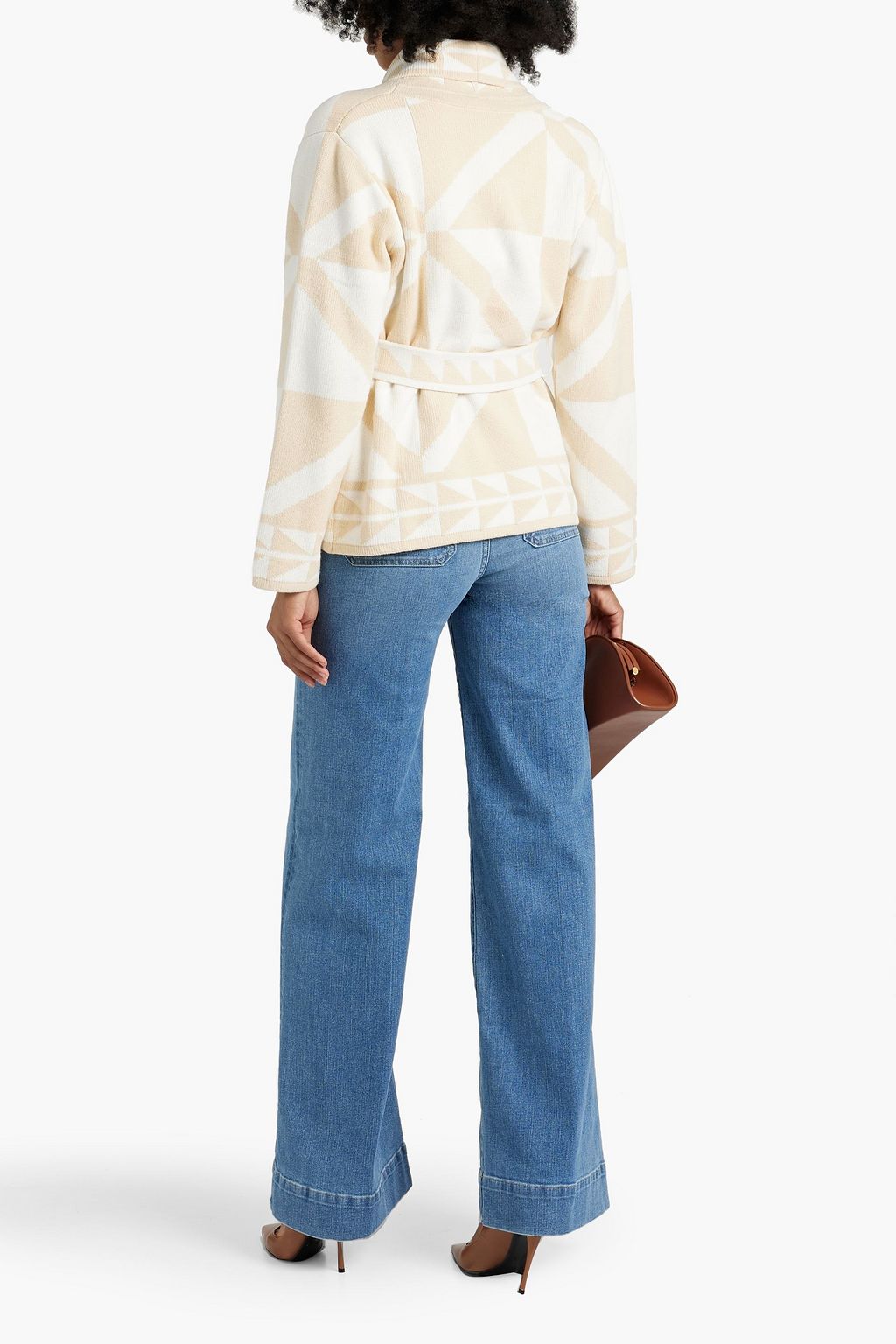 DEREK LAM 10 CROSBY 자카드 니트 코튼 혼방 카디건