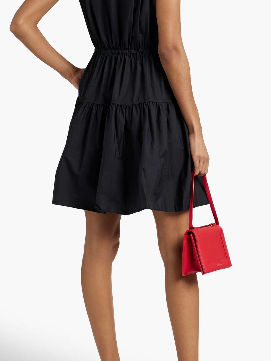 tora bow-detailed cotton-poplin mini dress