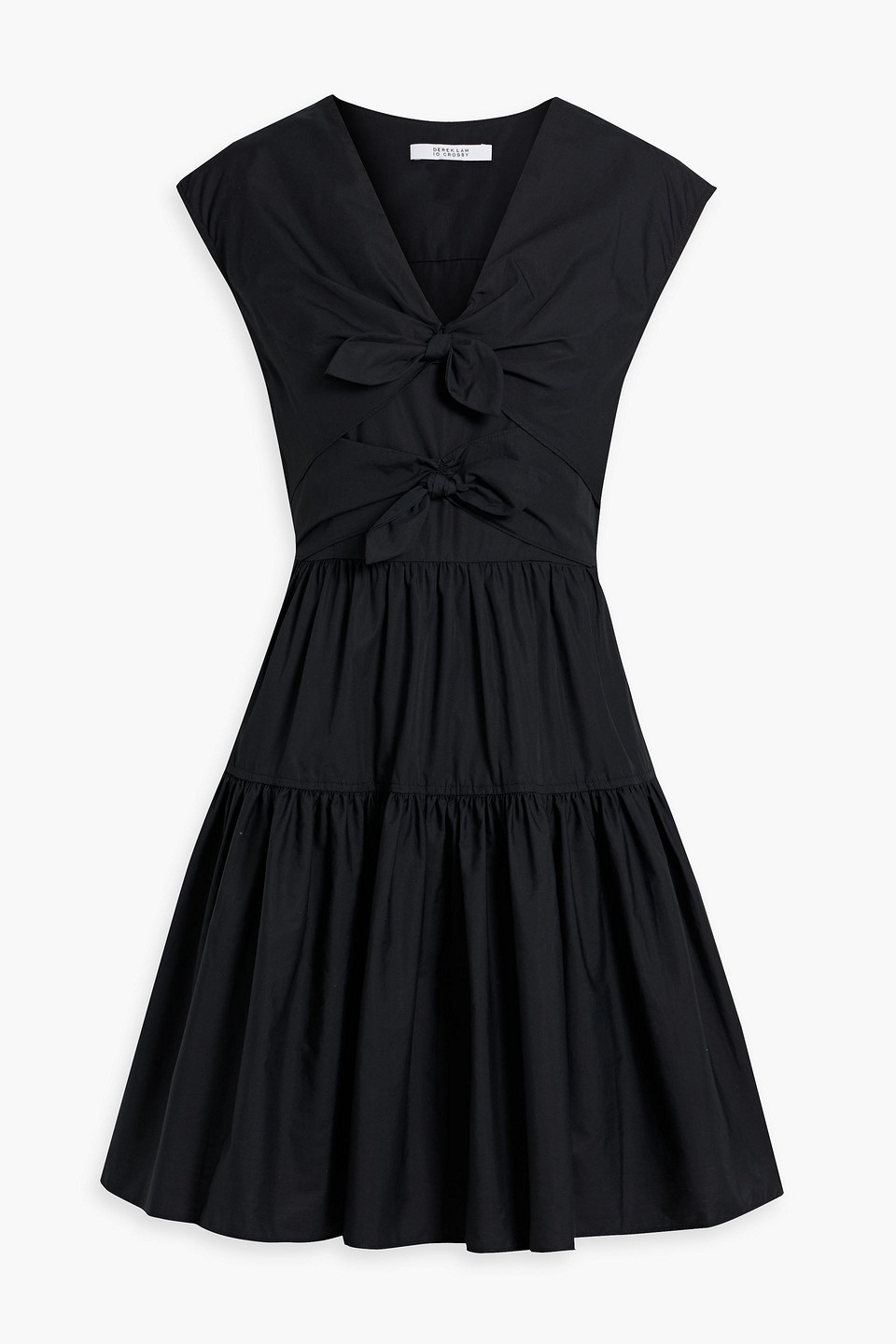 Derek Lam 10 Crosby Tora V-neck Mini Dress In Black