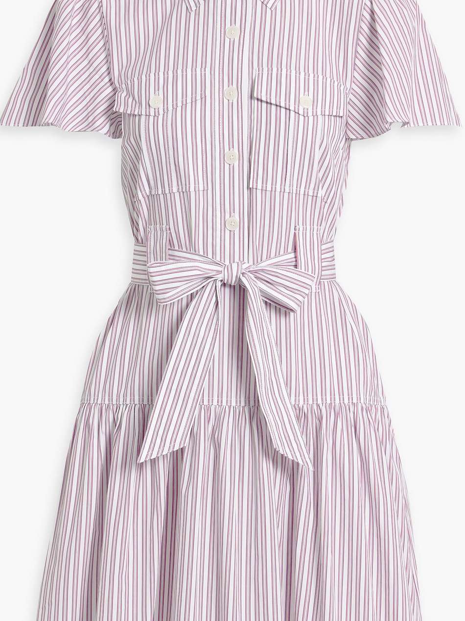 luma striped cotton-poplin mini shirt dress