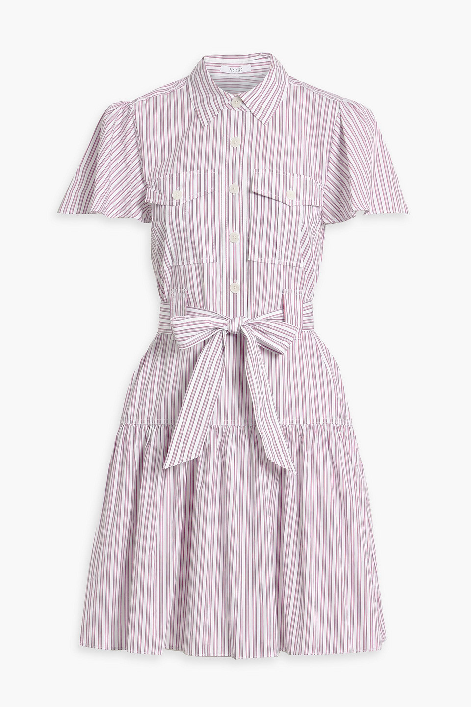 Luma striped cotton-poplin mini shirt dress