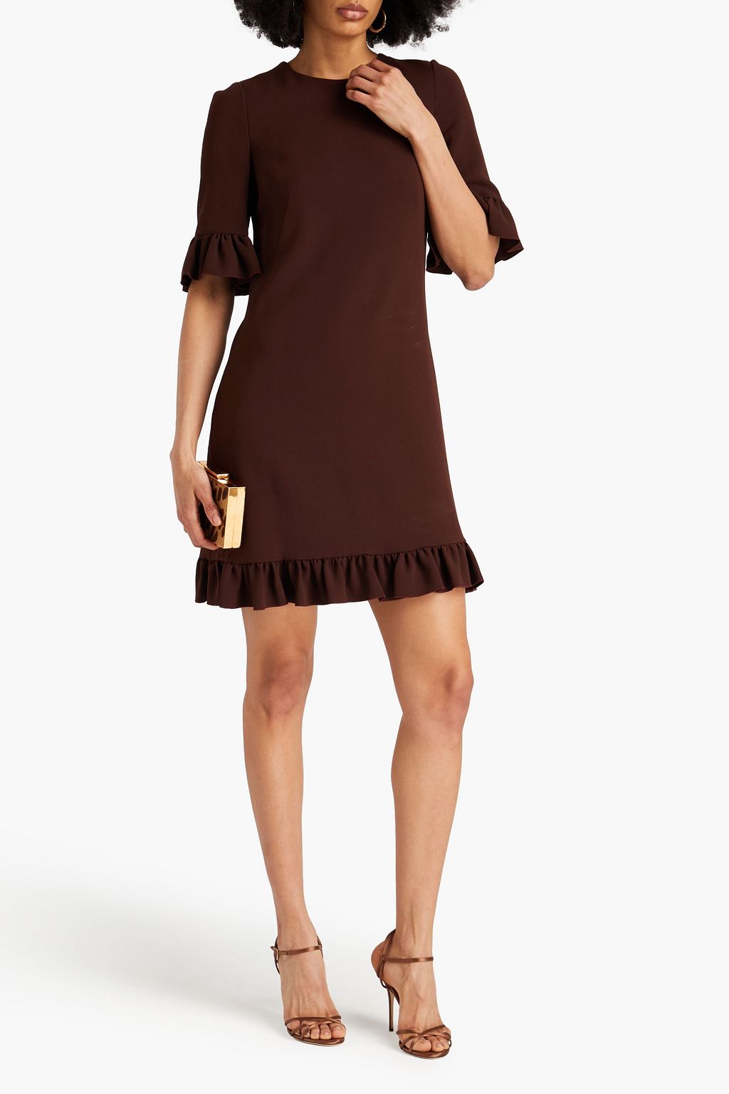 DOLCE&GABBANA Ruffled stretch-crepe mini dress