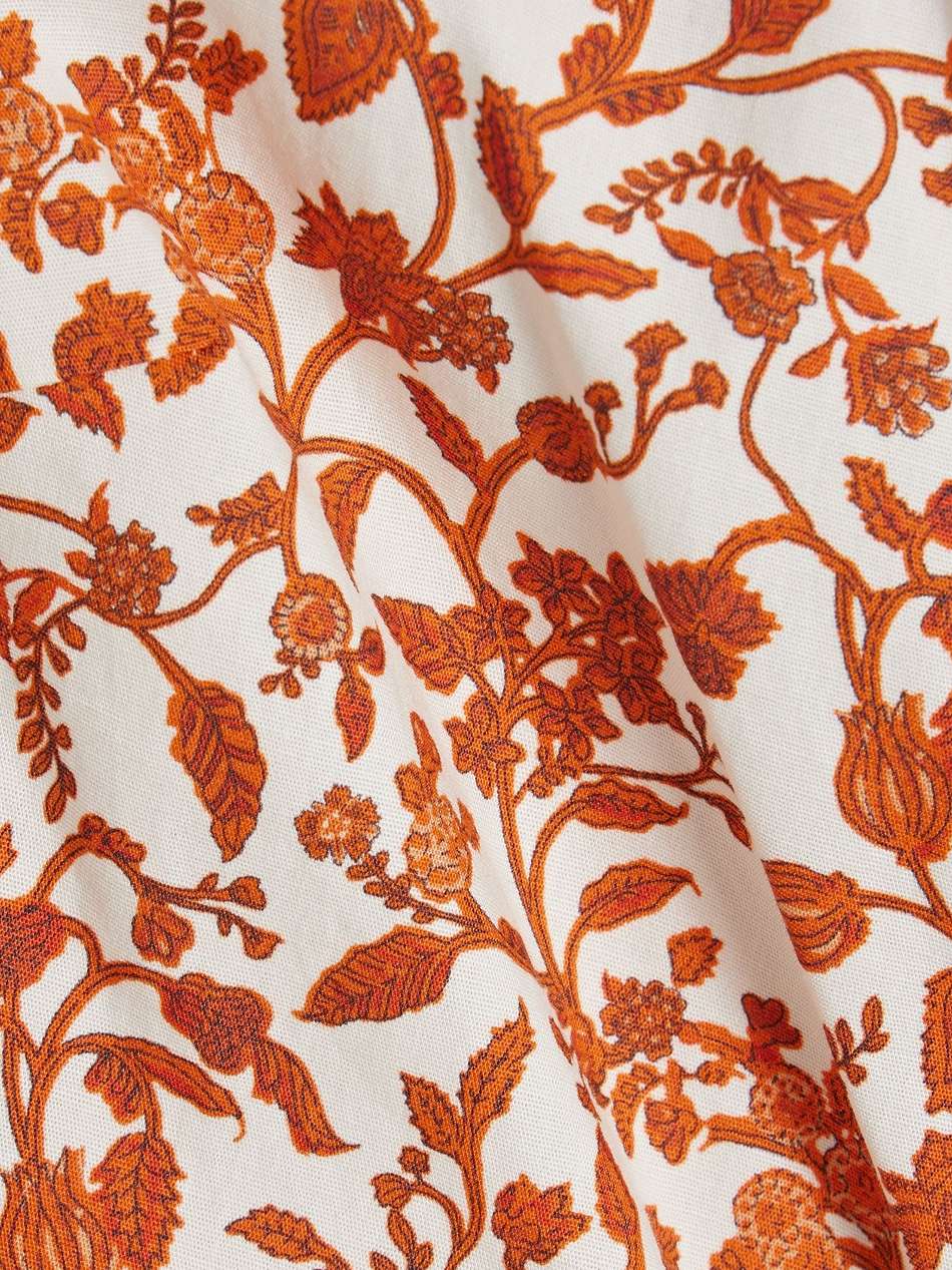 serena printed cotton-blend poplin mini shirt dress