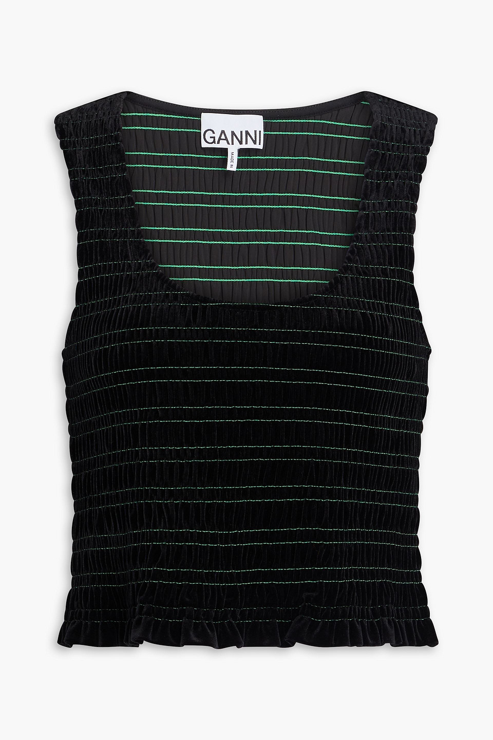 Shirred velvet tank