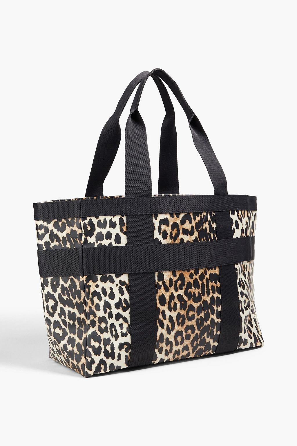 GANNI Leopardprint canvas tote THE