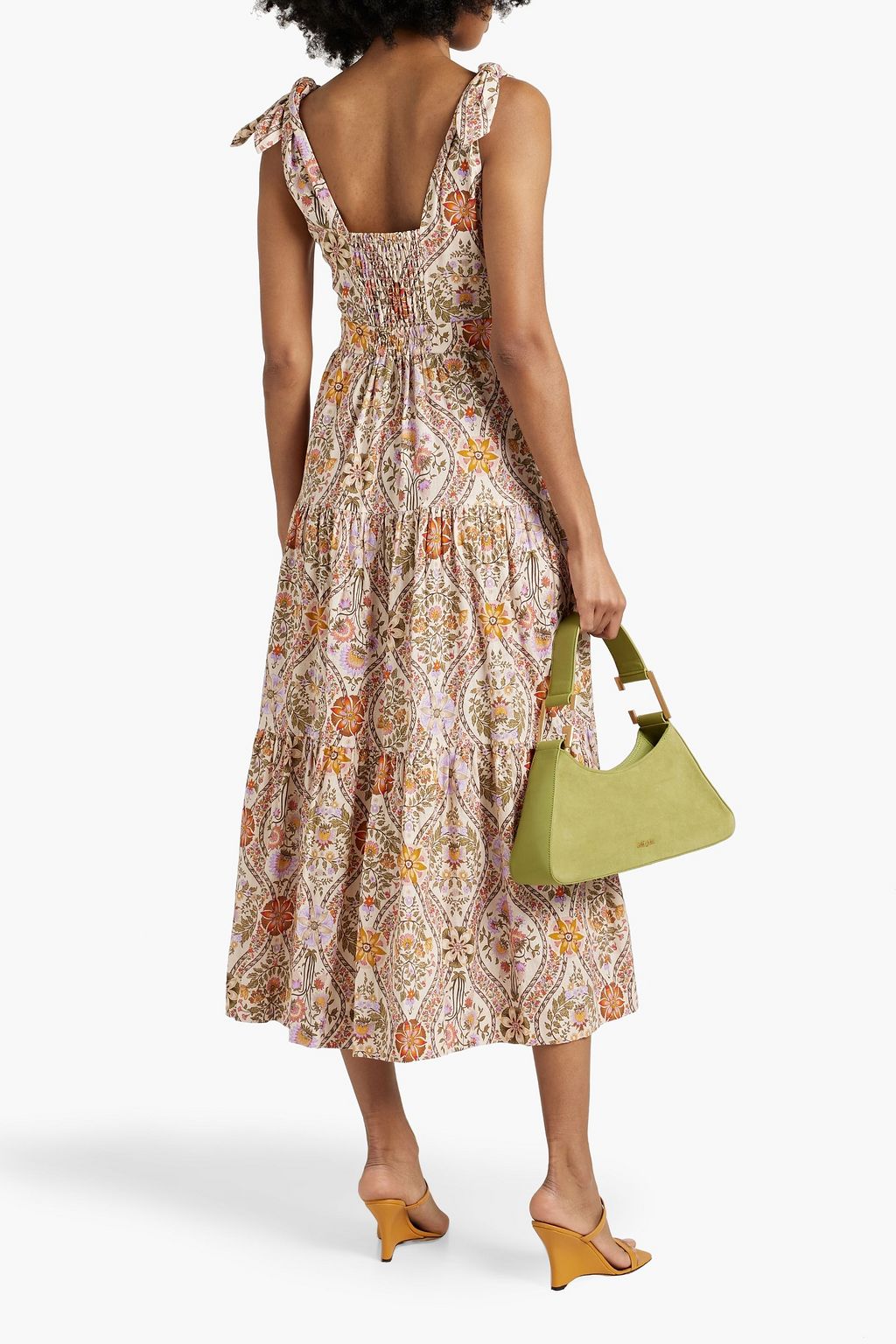 DEREK LAM 10 CROSBY Timothea tiered printed linen-blend midi dress