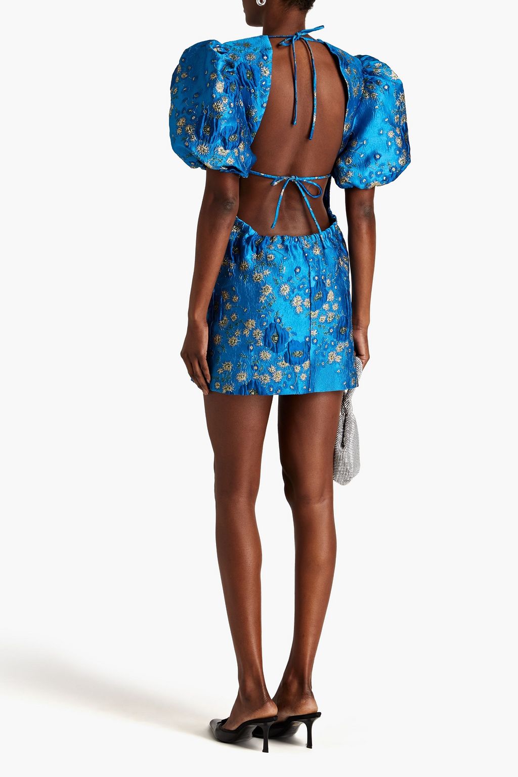 GANNI Metallic brocade mini dress