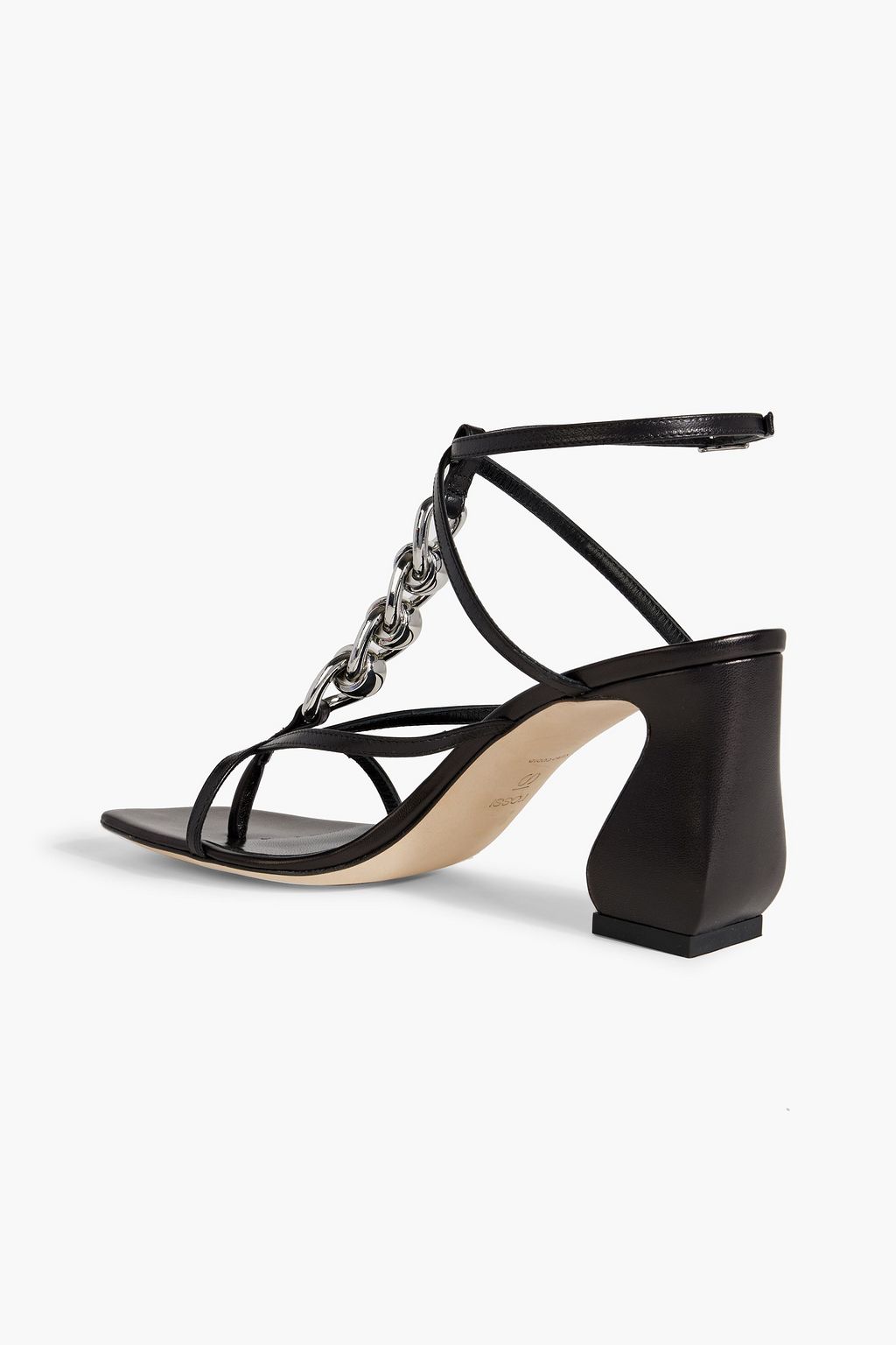SI ROSSI BY SERGIO ROSSI Chain-embellished leather sandals
