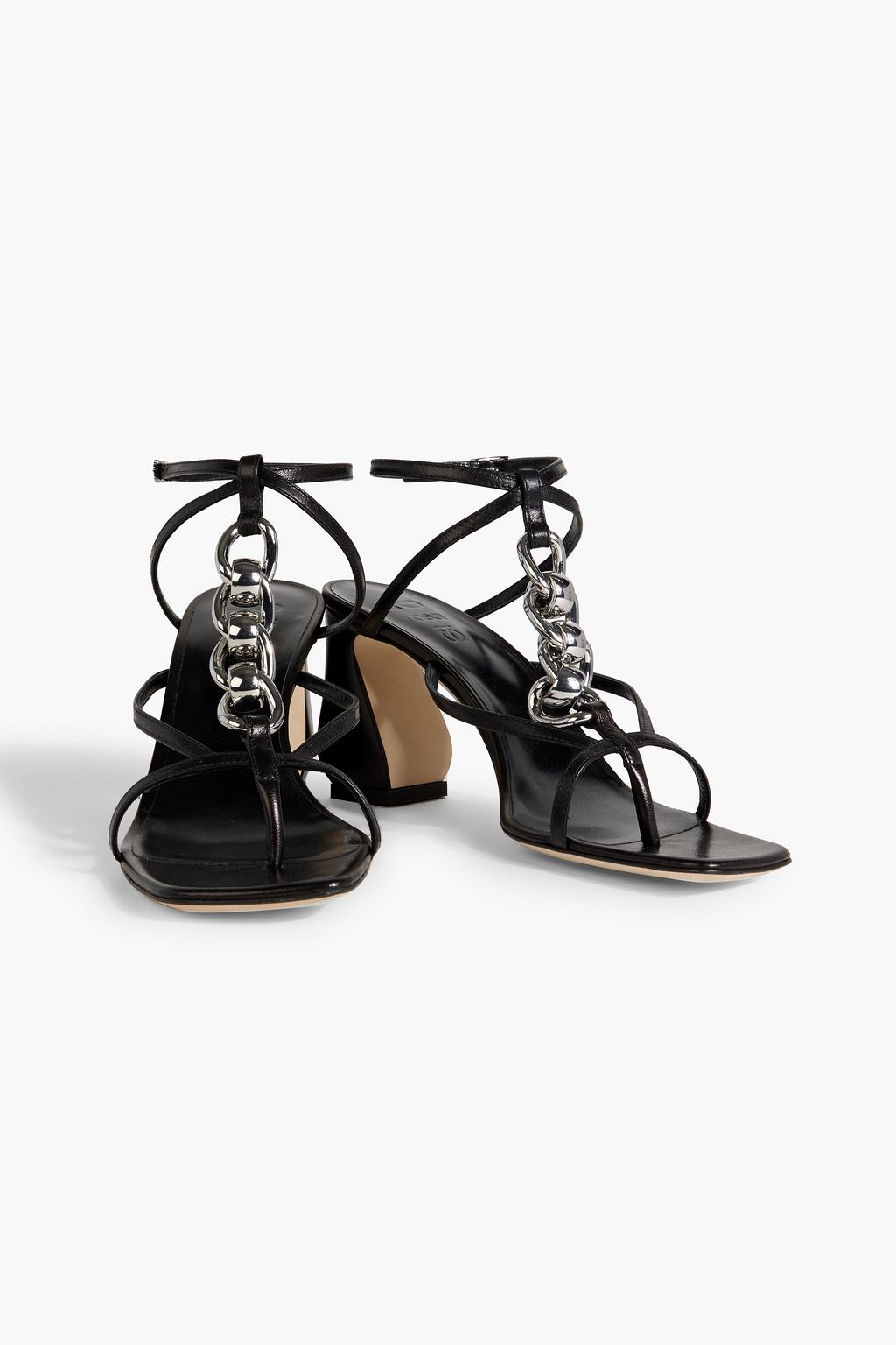 SI ROSSI BY SERGIO ROSSI Chain-embellished leather sandals