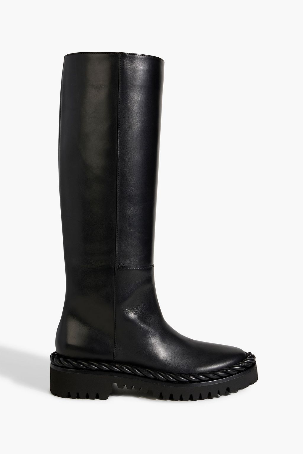 VALENTINO GARAVANI Twisted leather knee boots THE OUTNET