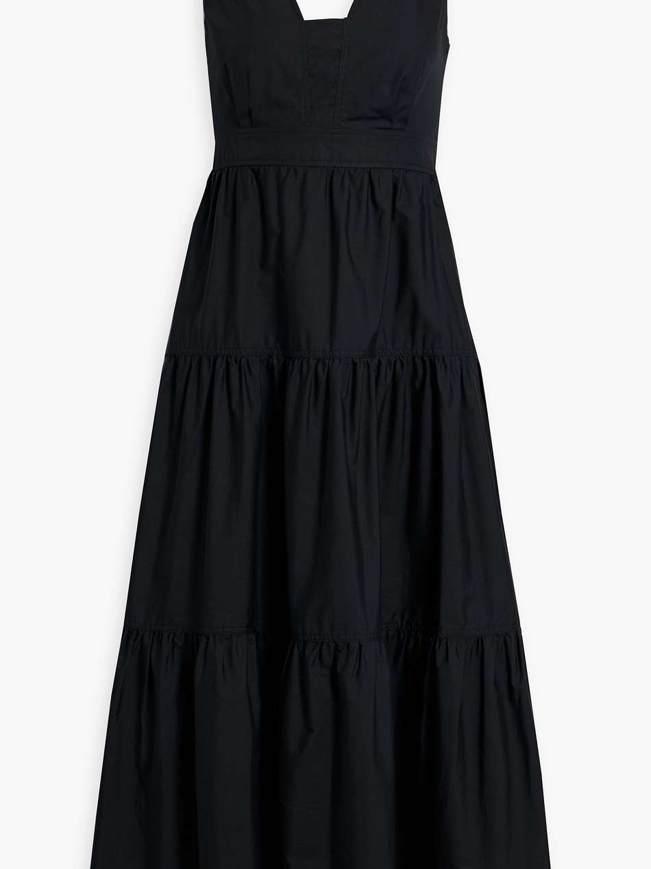 timothea tiered cotton-poplin midi dress
