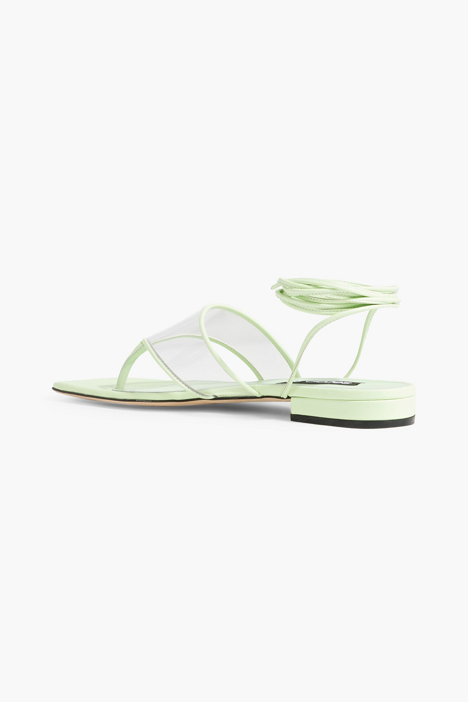 Shop Sergio Rossi Sr Lunettes 15 Leather And Pvc Sandals In Mint